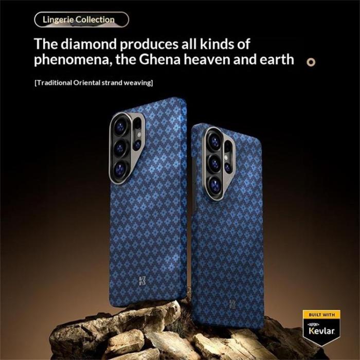 Benks - BENKS Mobilskal För Galaxy S26 Ultra MagSafe Kevlar Aramid Fiber - Blå