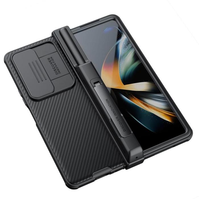 Nillkin - Nillkin Galaxy Z Fold 4 Skal CamShield Pro Kicksatand - Svart