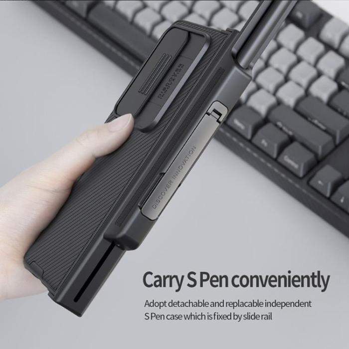 Nillkin - Nillkin Galaxy Z Fold 4 Skal CamShield Pro Kicksatand - Grön