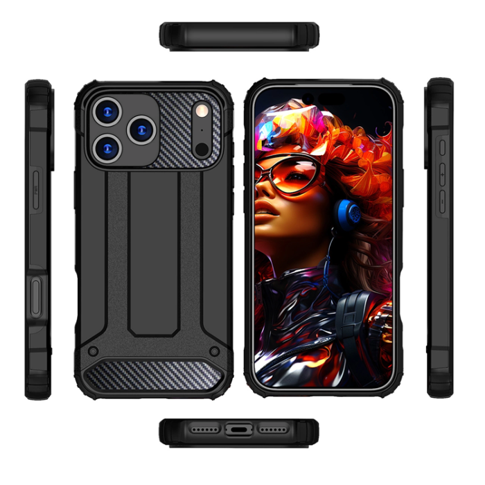 A-One Brand - iPhone 17 Pro Mobilskal Hybrid Armor - Svart