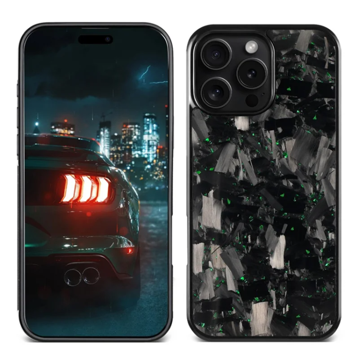 A-One Brand - iPhone 16 Pro Max Mobilskal MagSafe Aramid Fiber Large Texture - Grön