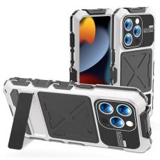 R-JUST - R-JUST Mobilskal till iPhone 15 Pro Max Silikon+Metall Anti-drop Silver