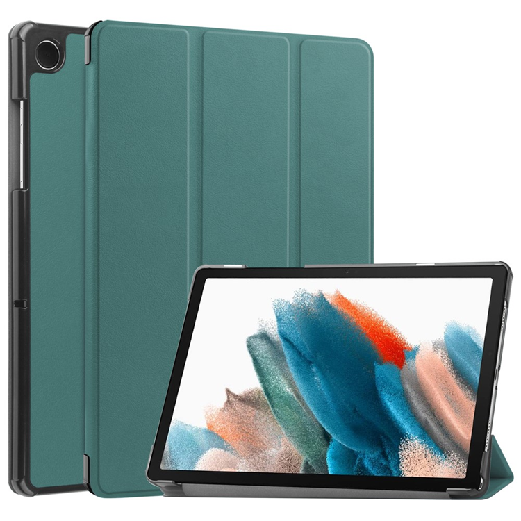 Galaxy Tab A9 Plus Fodral Tri-Fold KonstLäder - Grön (Svartgrön) | 2353 | AlltMobil