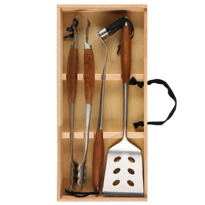 Mustang - MUSTANG Grillset Grilling Set Trälåda 3st