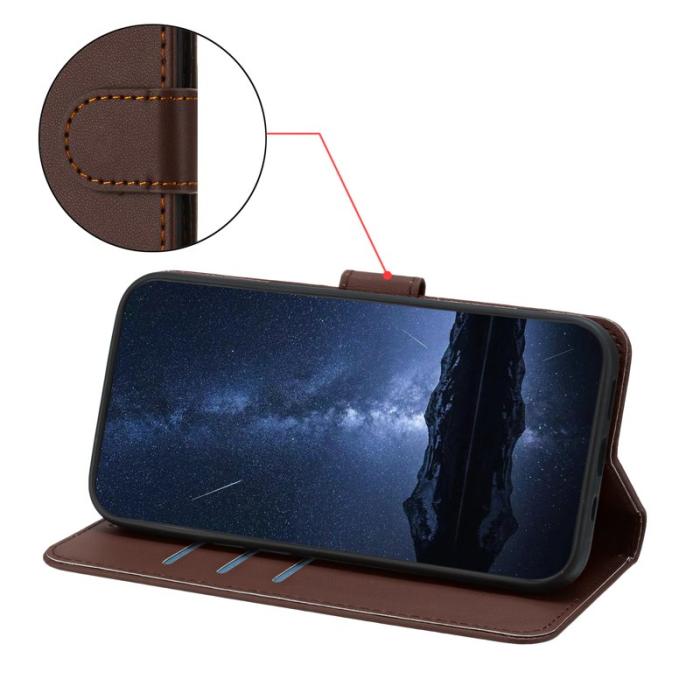 OEM - Plånboksfodral för Samsung Galaxy S26 Plus Konstläder Ställ - Brun