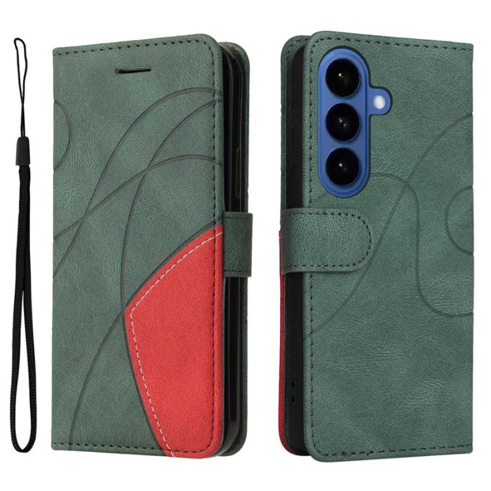 OEM - Plånboksfodral för Samsung Galaxy S26 Plus Konstläder Ställ - Grön