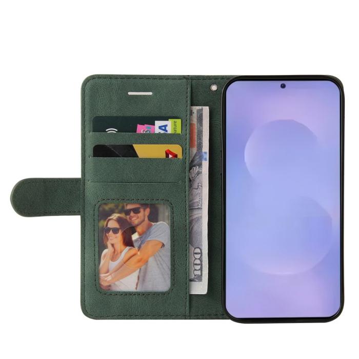 OEM - Plånboksfodral för Samsung Galaxy S26 Plus Konstläder Ställ - Grön