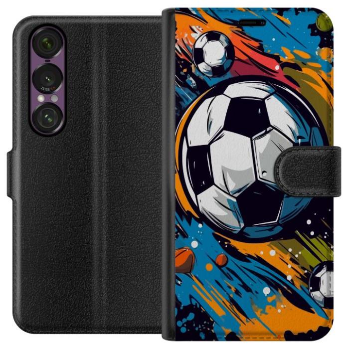 iSecrets - Plånboksfodral till Sony Xperia 1 VII med Fotbollar
