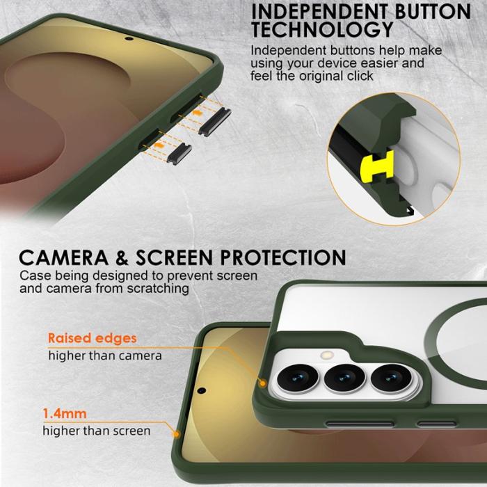 OEM - Mobilskal för Samsung Galaxy S26 Magnetiskt PC + TPU Stöttålig - Grön