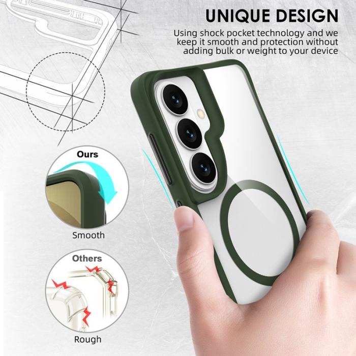 OEM - Mobilskal för Samsung Galaxy S26 Magnetiskt PC + TPU Stöttålig - Grön
