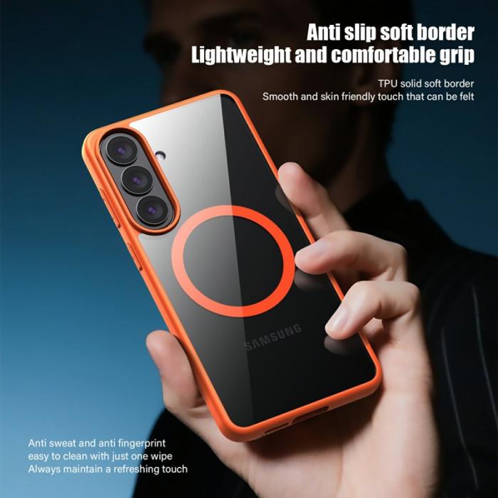 OEM - Mobilskal för Samsung Galaxy S26 Magnetiskt PC + TPU Stöttålig - Orange