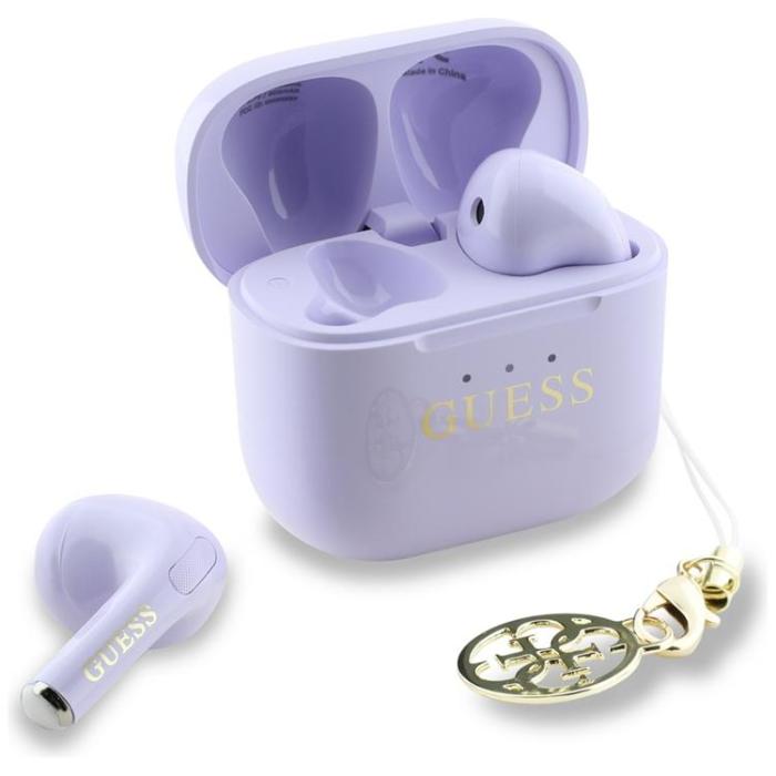 Guess - Guess TWS In-Ear Hörlurar Glossy Effect Printed Logo & Charm - Lavendel