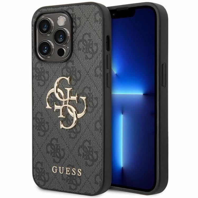 Guess iPhone 15 Pro Mobilskal Big Metall Logo - Grå | 2353 | AlltMobil