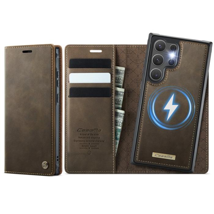 Caseme - CASEME C49 Fodral för Samsung Galaxy S24 Ultra MagSafe Kaffe