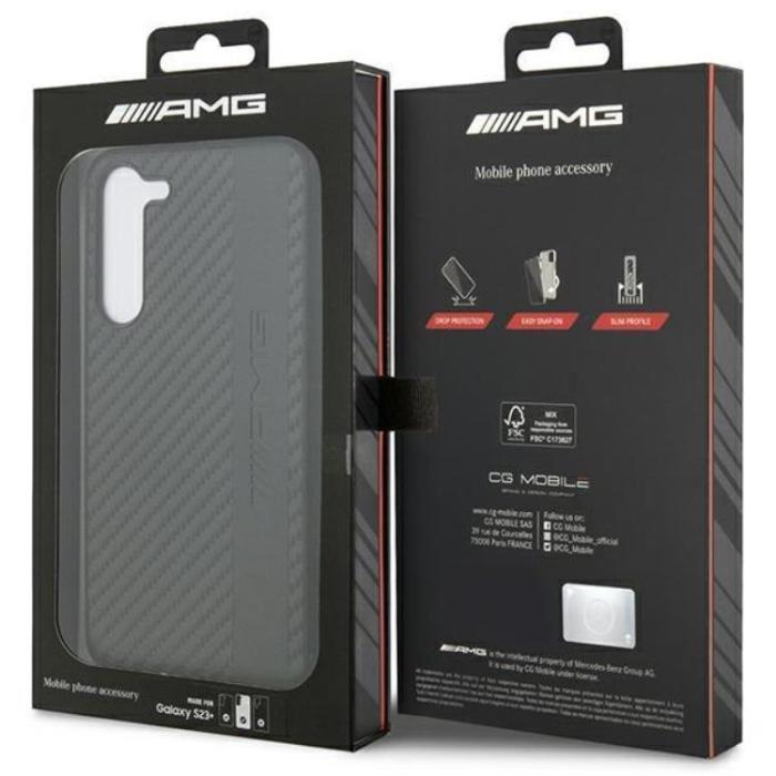 Mercedes - AMG Galaxy S23 Skal Carbon Stripe & Embossed - Svart