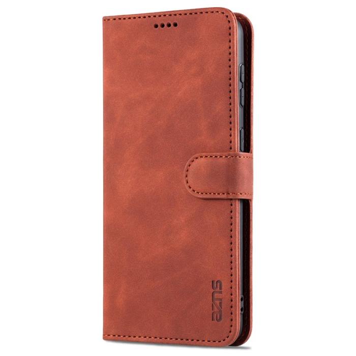 AZNS - AZNS Wallet Stand Design Mobilskal KonstLäder - Brun för Samsung Galaxy S21 FE
