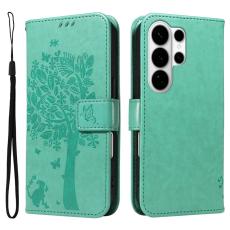 OEM - Samsung Galaxy S26 Ultra Pl&aring;nboksfodral Konstl&auml;der St&auml;ll Cat Tree - Gr&ouml;n