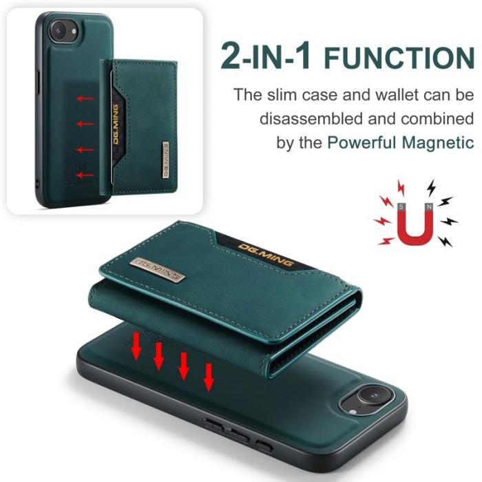 DG.MING - DG.MING M2 Series Mobilskal till iPhone 16e PU + PC + TPU - Grön