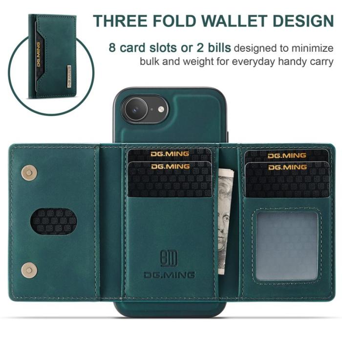 DG.MING - DG.MING M2 Series Mobilskal till iPhone 16e PU + PC + TPU - Grön