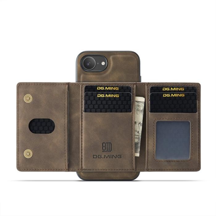 DG.MING - DG.MING M2 Series Mobilskal till iPhone 16e PU + PC + TPU - Brun