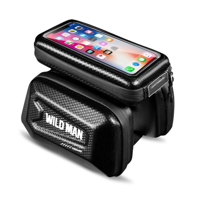 WildMan - WILDMAN Cykelhållare Frontbalkväska med Pekskärm E6S 1.2L 4