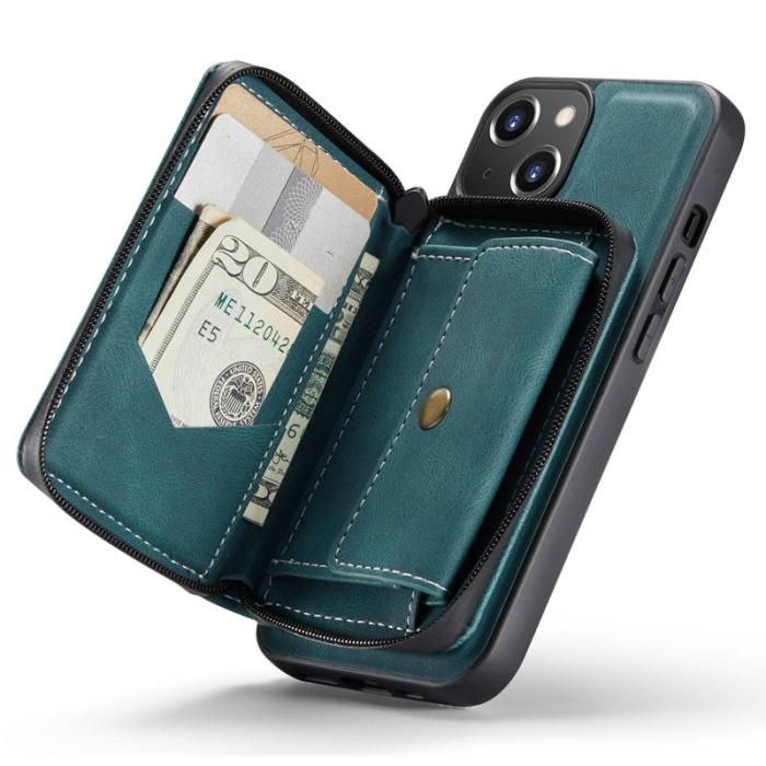 JEEHOOD - JEEHOOD Mobilskal till iPhone 14 Plus Shockproof KonstLäder Blå