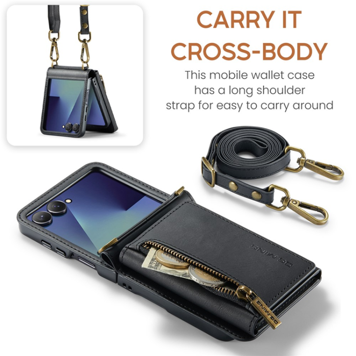 DG.MING - DG.MING Galaxy Z Flip 7 Mobilskal RFID Blocking M5 - Svart