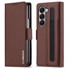 LC.imeeke - LC.IMEEKE L1 Samsung Galaxy Z Fold6 Pl&aring;nboksfodral Konstl&auml;der - Brun