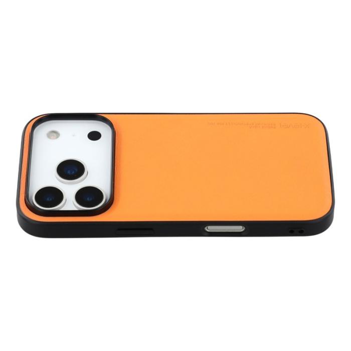 X-Level - X-LEVEL Bojue-3 Mobilskal till iPhone 17 Pro Läderbelagd Orange