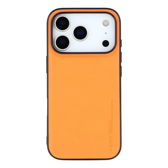 X-Level - X-LEVEL Bojue-3 Mobilskal till iPhone 17 Pro Läderbelagd Orange