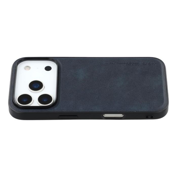 X-Level - X-LEVEL Bojue-3 Mobilskal till iPhone 17 Pro Läderbelagd PC + TPU Blå