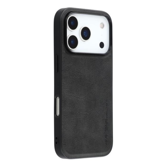 X-Level - X-LEVEL Bojue-3 Mobilskal till iPhone 17 Pro Läderbelagd Svart
