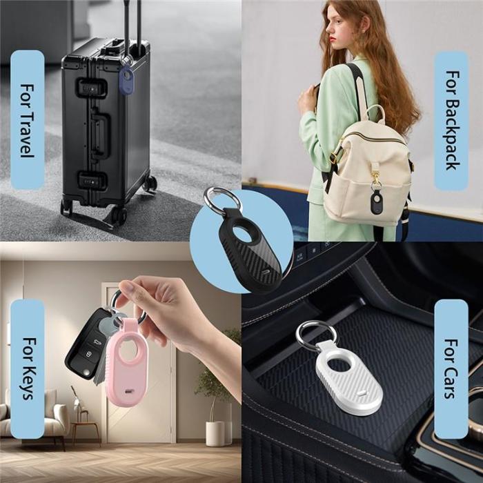 UTGATT - Samsung Galaxy Smart Tag 2 Skal Carbon Fiber - Rosa