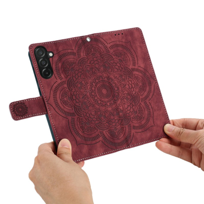 WANLONFENG - WANLONFENG Galaxy A17 Plånboksfodral med 2Pcs Härdat Glas MTL