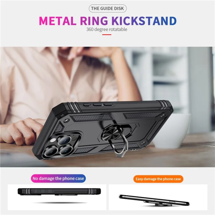 A-One Brand - iPhone 16 Pro Mobilskal med Kickstand - Svart