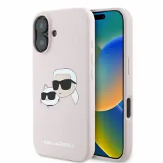 KARL LAGERFELD - KARL LAGERFELD iPhone 16 Mobilskal Magsafe Double Heads - Rosa