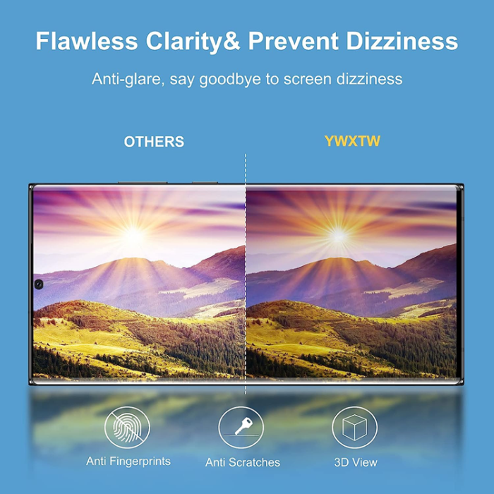 A-One Brand - [2-PACK] Privacy UV Härdat Glas Skärmskydd Samsung Galaxy S23 Ultra