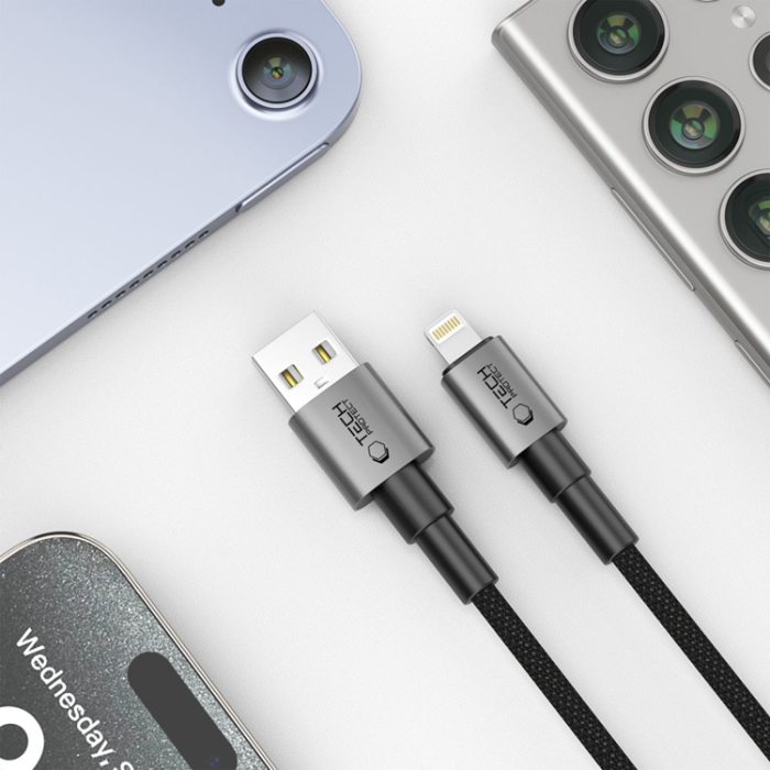 Tech-Protect - Tech-Protect USB-A Till Lightning kabel (1m) Ultraboost - Grå
