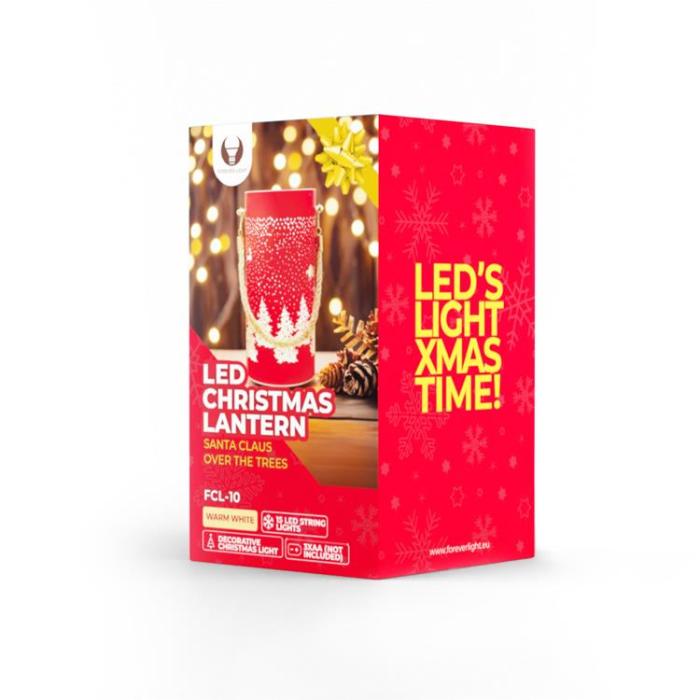 Forever Light - Forever Light Christmas Glaslykta L FCL-10 - Röd Guld