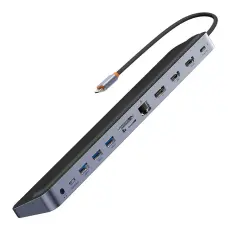 BASEUS - Baseus USB Hub 12in1 EliteJoy Gen2 - Gr&aring;