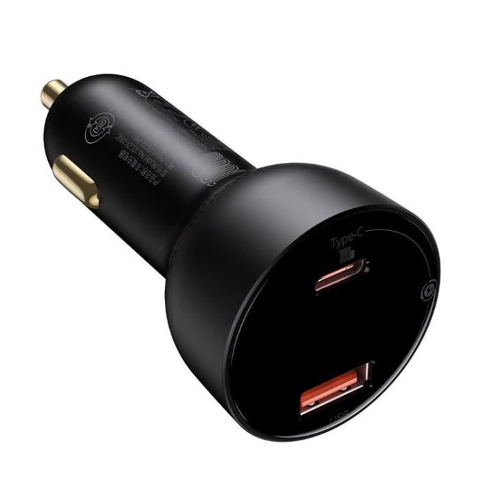 BASEUS - Baseus Superme Billaddare USB Till USB-C 100W Typ-C Kabel 1m - Svart