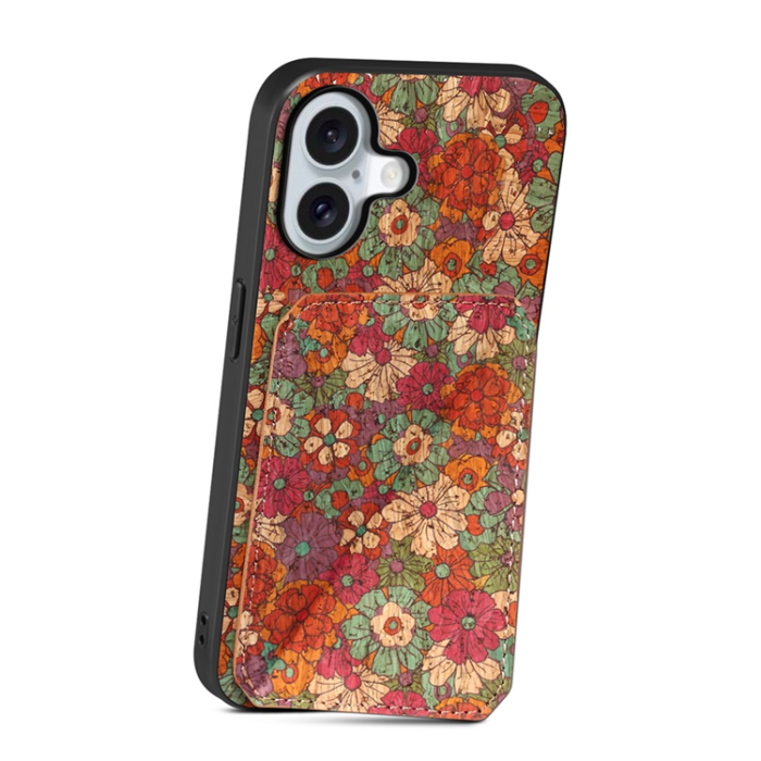 A-One Brand - iPhone 17 Mobilskal Korthållare Blommor - Sommar / Röd