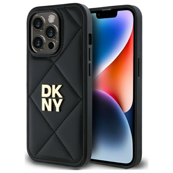 DKNY iPhone 14 Pro Max Mobilskal Quilted Stack Logo - Svart | 2353 | AlltMobil