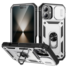 A-One Brand - iPhone 17 Mobilskal Slide Camshield Kickstand - Vit