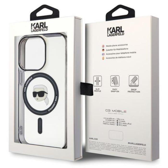 KARL LAGERFELD - Karl Lagerfeld iPhone 15 Pro Mobilskal Magsafe IML Karl`s Head