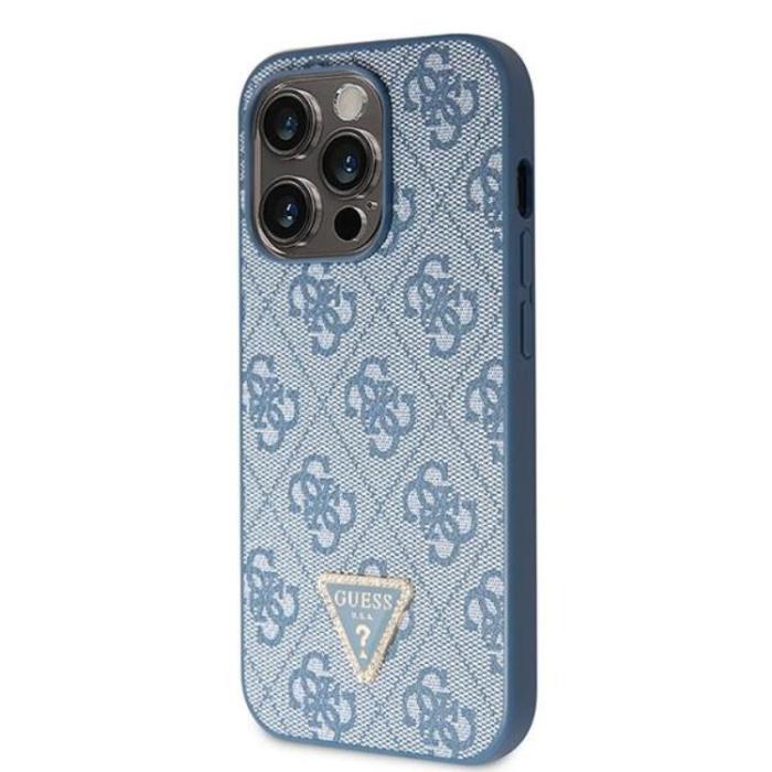 Guess - Guess iPhone 14 Pro Max Mobilskal Crossbody Metall Logo - Blå