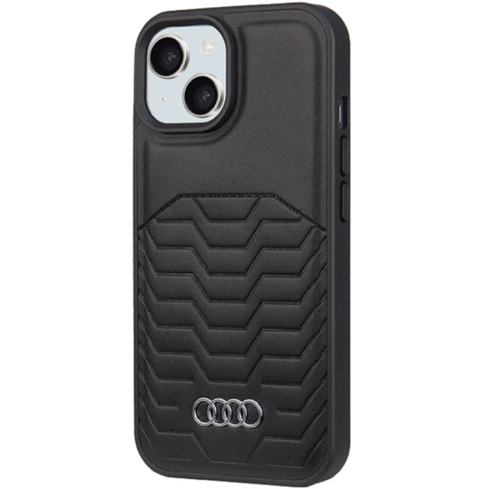 Audi - Audi iPhone 15/14/13 Mobilskal Magsafe Syntetiskt Läder - Svart