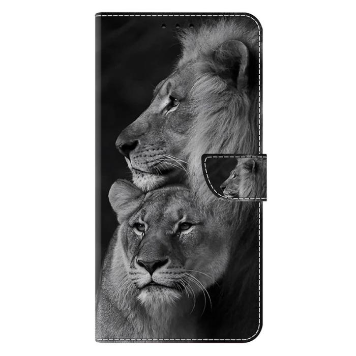 OEM - Samsung Galaxy S26 Plånboksfodral Magnetisk 3D Mönster Konstläder - Couple Lions