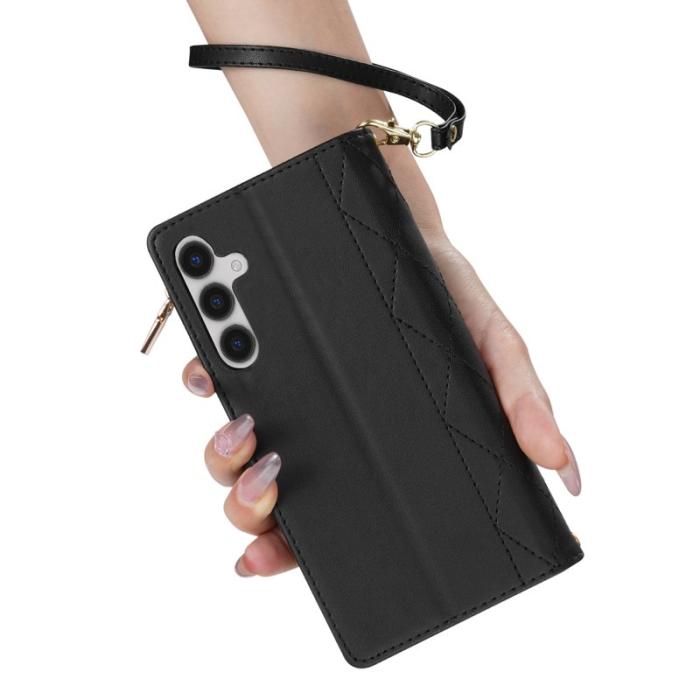 OEM - Samsung Galaxy S26 Plus Plånboksfodral Konstläder Rhombus - Svart