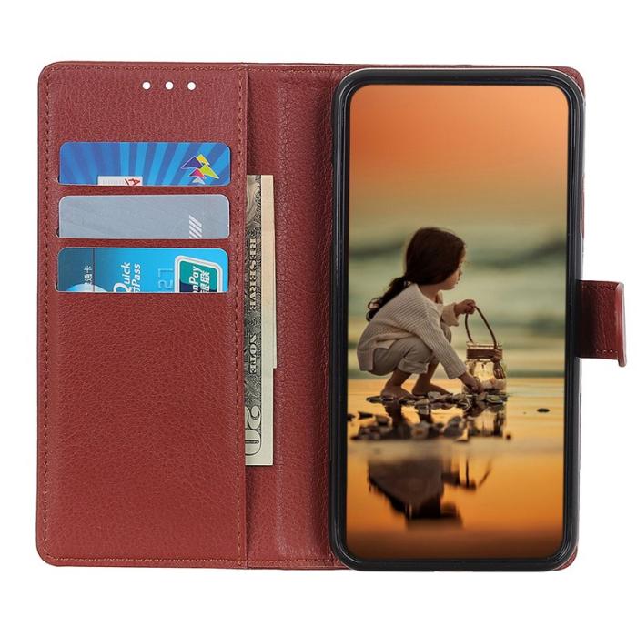 OEM - Samsung Galaxy S26 Ultra Fodral PU Läder Litchi Textur - Brun